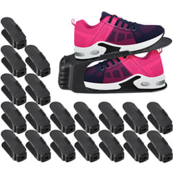 Set da 20 Portascarpe, Sistema Organizer Scarpiera , max. Numero 39, Porta Scarpe Antiscivolo, Plastica, Nero - Relaxdays