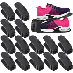 Set da 15 Portascarpe, Sistema Organizer Scarpiera , max. Numero 39, Porta Scarpe Antiscivolo, Plastica, Nero - Relaxdays