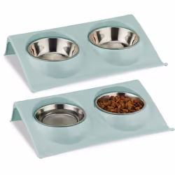 Con questo supporto rialzato per doppia ciotola, potrai evitare che il tuo cane o gatto si ingozzi mentre mangia, favorendo c ...