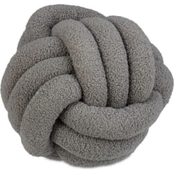 Relaxdays - Cuscino Gomitolo Decorativo, Forma di Nodo, Pillow da Divano e Letto, Cameretta Bambini, Ø25 cm, Grigio Scuro
