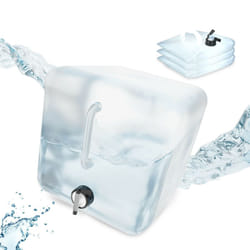 Relaxdays Tanica da Campeggio Pieghevole, in Set da 4, con Rubinetto, Plastica senza BPA, 20 litri, Trasparente Nero