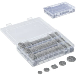 Relaxdays - Set da 272 Feltrini per Sedie Antiscivolo, Rotondi e Quadrati, Autoadesivi Feltro e pvc con Scatola, Grigio