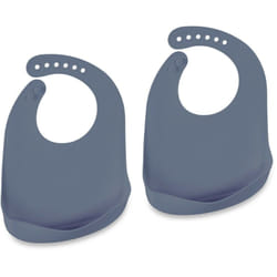 Relaxdays - Bavaglini Silicone con Tasca, Set da 2 Bavettine con Raccoglipappa, Senza bpa, Bavette Lavabili, Grigio Scuro