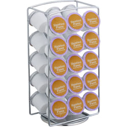 Relaxdays - Porta Cialde Caffè, Organizer Portacapsule per 30 Capsule Compatibili Keurig, HxLxP: 30,5x16x12,5 cm, Argento