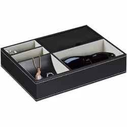 Con questo organizer per gioielli potrai tenere ordinati i tuoi bijoux preferiti. Il design aperto con 4 scomparti consente u ...