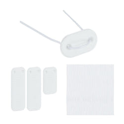 Kit per il Fissaggio Telo Frangivista, Set con 52 Piastre di Montaggio e 52 Aste in Filo Metallico, Bianco - Relaxdays