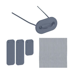 Kit per il Fissaggio Telo Frangivista, Set con 52 Piastre di Montaggio e 52 Aste in Filo Metallico, Grigio - Relaxdays