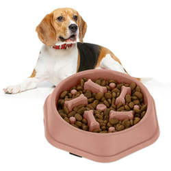 Relaxdays - Ciotola Anti-Ingozzamento per Cani, 500 ml, Lenta Assunzione del Cibo, Adatta alla Lavastoviglie, Rosa