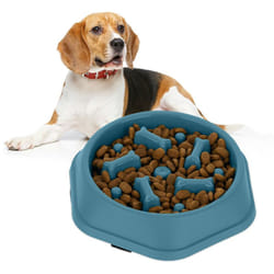 Relaxdays - Ciotola Anti-Ingozzamento per Cani, 500 ml, Lenta Assunzione del Cibo, Adatta alla Lavastoviglie, Blu