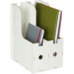 Relaxdays - Portadocumenti, 2 Scomparti Documenti din A4, 32x18,5x24 cm, Organizer, Portariviste Ufficio e Scuola, Bianco