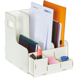 Relaxdays - Portadocumenti, 3 Cassetti Documenti din A4 27x24x31,5 cm Desk Organizer Portariviste Ufficio e Scuola, Bianco