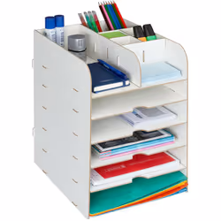 Questo moderno organizer da scrivania è l'aggiunta ideale nel ufficio o nello studio a casa. Grazie al suo ingegnoso sistema  ...