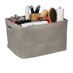 Relaxdays - Cestino Portaoggetti Pieghevole, Box per Bagno, Camera e Cucina, hlp 24x40x30 cm, Cesto con Manici, Grigio