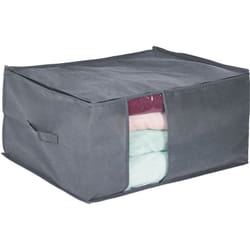 Relaxdays - Contenitore per Armadio, Cerniera, Organizzatore Sotto Letto, Porta Vestiti Cambio, hlp: 30x60x45 cm, Grigio