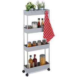 Questo scaffaletto è la scelta perfetta per bagni e cucine con poco spazio a disposizione, per creare spazio utile in angoli ...