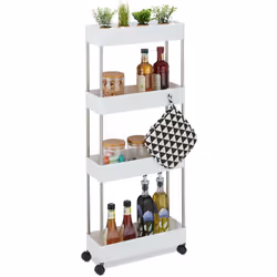 Questo scaffaletto è la scelta perfetta per bagni e cucine con poco spazio a disposizione, per creare spazio utile in angoli ...
