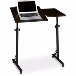 Lavorare ovunque: con questo supporto portatile regolabile in altezza, si può tranquillamente fare. Ha 2 piani di lavoro incl ...