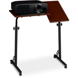 Relaxdays - Tavolino per Pc, Supporto Computer Portatile, Mobile Grande hlp 110 x 80 x 50 cm, Ruote con Freno, Marrone