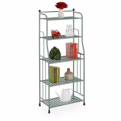 Questo versatile scaffale in metallo può creare spazio prezioso in ogni stanza. In bagno puoi riporre sui suoi 5 ripiani acce ...