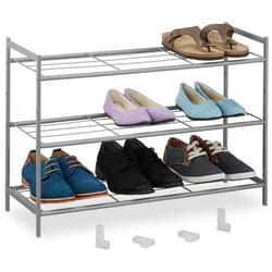 Scarpiera a 3 Ripiani, Scaffale Modulare HxLxP: 50 x 70 x 26 cm, Portascarpe Salvaspazio Slim 9 Paia di Scarpe - Relaxdays