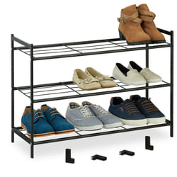 Scarpiera a 3 Ripiani, Scaffale Modulare HxLxP: 50 x 70 x 26 cm, Portascarpe Salvaspazio Slim 9 Paia di Scarpe - Relaxdays