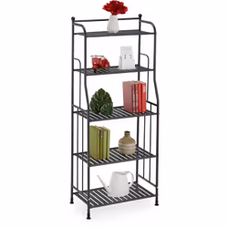 Questo versatile scaffale in metallo può creare spazio prezioso in ogni stanza. In bagno puoi riporre sui suoi 5 ripiani acce ...