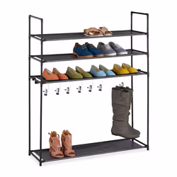 Basta disordine e scarpe ovunque per la casa. La scarpiera in acciaio con sistema ad incastro può essere posizionata in corri ...