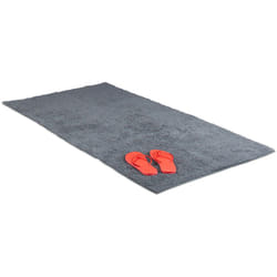 Tappeto da Bagno, 80 x 150 cm Rettangolare, Tappetino Doccia e Vasca Lavabile, Antiscivolo, Assorbente, Grigio - Relaxdays
