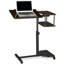 Relaxdays - Tavolino per Pc, Supporto Computer Portatile, Mobile Grande, hlp 100x77x40 cm, 4 Ruote con Freno, Nero