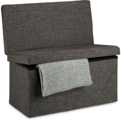 Relaxdays Panca Pieghevole con Schienale, Sgabello, con Coperchio e Contenitore, in Lino, HxLxP: 73x76x38 cm Marrone