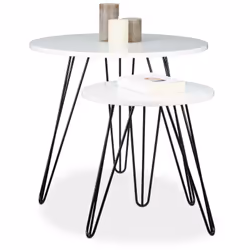 Questo set di tavolini darà un tocco di classe in più al vostro arredamento. Il suo design moderno unisce i materiali legno e ...