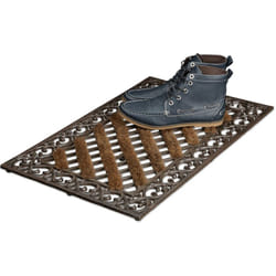 Relaxdays Zerbino Ingresso Casa, Tappetino Rettangolare, in Ghisa Resistente alle Intemperie, Indoor & Outdoor, Bronzo