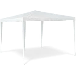 Gazebo da Giardino, Tenda per Esterni Quadrata, con Tetto, 100% pe e HxLxP: 2,5x3x3 m, Festival, Bianco - Relaxdays