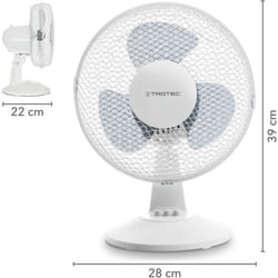 Ventilatore da tavolo tve 10 silenzioso, con oscillazione a 80° / 25 w - Trotec