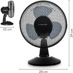Ventilatore da tavolo tve 11 silenzioso, con oscillazione a 80° / 25 w - Trotec