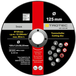 Pacchetto risparmio da 12 dischi separatori per metallo inox ad 125 mi - Trotec