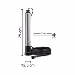 Servizio gratuito di acqua per la casa e il giardino La pompa sommersa per pozzi TDP 750 E con alloggiamento in acciaio inoss ...
