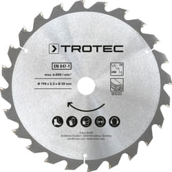 Set di lame per seghe circolari per legno ø 190 mm (24 denti), 3 pezzi - Trotec