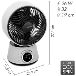 Ventilatore turbo a 360° tve 100, con telecomando / oscillazione 3D / 26 w - Trotec