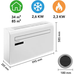 Climatizzatore a parete pac-w 2650 sh con funzione di riscaldamento - Trotec