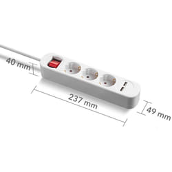 Ciabatta elettrica PVH3 con 2 prese usb - Trotec