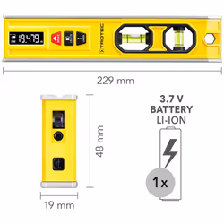 Livella a bolla, distanziometro e livella laser a linea in un unico dispositivo La pratica livella laser BD1L combina in un p ...