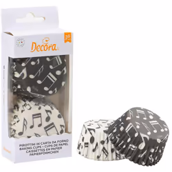 0339849 Pirottini di carta decorati con nodi musicali, 50 x 32 mm, 36 pezzi, in carta da forno, antiaderenti e resistenti al ...