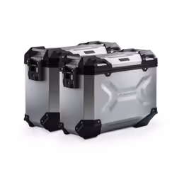 Sistema di valigie in alluminio SW-Motech TRAX ADV - Argento. 37/37 l. Yamaha MT-07 Tracer (16-)., argento