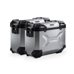 Sistema di valigie in alluminio SW-Motech TRAX ADV - Argento. 37/37 l. Yamaha MT-07 Tracer (16-)., argento