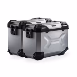 Sistema di valigie in alluminio SW-Motech TRAX ADV - Argento. 45/45L. Honda XL750 Transalp (22-)., argento