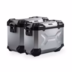Sistema di valigie in alluminio SW-Motech TRAX ADV - Argento. 45/37L. Tiger 1200 Rally / GT Explorer., argento