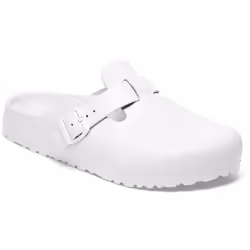 Birkenstock Boston Essentials, Zoccoli, Unisex, Adulto, Bianco, Tinta unita, Chiusura con fibbia
