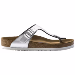 Sandalo Gizeh Soft di Birkenstock con design metallizzato e comfort superiore.