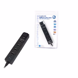 LogiLink USB 2.0 7-Port Hub with On/Off Switch, 480 Mbit/s, 270 g, 143 x 230 x 70 mm